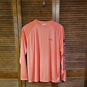 Columbia Men's Bright Coral Long Sleeve Tee
